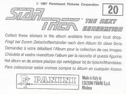 1987 Panini Star Trek: The Next Generation Stickers #20 Q entering as Judge Back