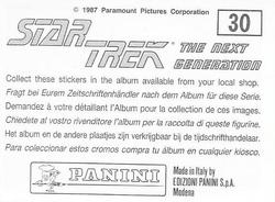 1987 Panini Star Trek: The Next Generation Stickers #30 Saucer-less Enterprise drive section Back