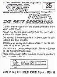 1987 Panini Star Trek: The Next Generation Stickers #35 Captain Jean-Luc Picard Back