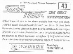 1987 Panini Star Trek: The Next Generation Stickers #43 Farpoint under attack, Zorn requesting help from Enterprise Back