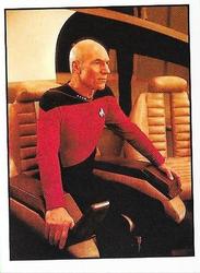 1987 Panini Star Trek: The Next Generation Stickers #58 Captain Picard in Captain's chair Front