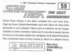 1987 Panini Star Trek: The Next Generation Stickers #59 Enterprise orbiting Ligon II Back