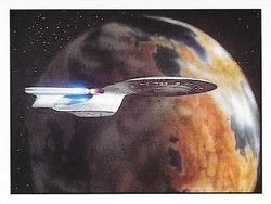 1987 Panini Star Trek: The Next Generation Stickers #59 Enterprise orbiting Ligon II Front