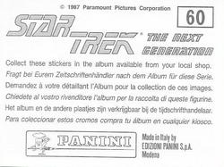 1987 Panini Star Trek: The Next Generation Stickers #60 Picard meeting Lutan, King of Ligon II Back