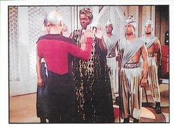 1987 Panini Star Trek: The Next Generation Stickers #60 Picard meeting Lutan, King of Ligon II Front