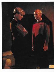 1987 Panini Star Trek: The Next Generation Stickers #66 Picard meeting with Yar on planet (left half) Front