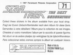 1987 Panini Star Trek: The Next Generation Stickers #71 Yar, prepared for duel, with spectators Back