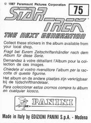 1987 Panini Star Trek: The Next Generation Stickers #75 Yar, swinging around arena bars, with spectators (left half Back