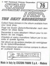 1987 Panini Star Trek: The Next Generation Stickers #76 Yareena climbing arena blocks (right half) Back