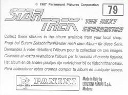 1987 Panini Star Trek: The Next Generation Stickers #79 Duel scene, Yar's legs, spectators in background (lower left) Back