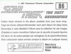 1987 Panini Star Trek: The Next Generation Stickers #86 Lutan confronting Yareena, with Crusher, Yar, Picard & Hagon Back