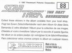 1987 Panini Star Trek: The Next Generation Stickers #88 Yareena with new husband Hagon Back