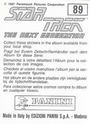 1987 Panini Star Trek: The Next Generation Stickers #89 betazoid gift box Back