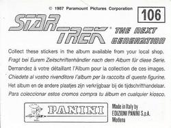 1987 Panini Star Trek: The Next Generation Stickers #106 Deanna kissing Wyatt Back