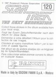 1987 Panini Star Trek: The Next Generation Stickers #120 Lwaxana Troi kissing Deanna goodbye while Mr. Homn waits Back