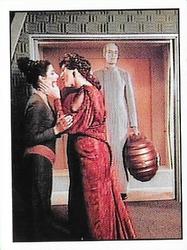 1987 Panini Star Trek: The Next Generation Stickers #120 Lwaxana Troi kissing Deanna goodbye while Mr. Homn waits Front