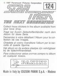 1987 Panini Star Trek: The Next Generation Stickers #124 Riker with Kosinski in Engineering (right half) Back