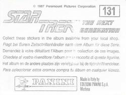 1987 Panini Star Trek: The Next Generation Stickers #131 Enterprise in strange dimension, blue with white lights Back