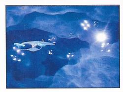 1987 Panini Star Trek: The Next Generation Stickers #131 Enterprise in strange dimension, blue with white lights Front