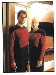 1987 Panini Star Trek: The Next Generation Stickers #138 Riker and Picard in corridor Front