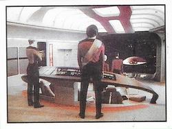 1987 Panini Star Trek: The Next Generation Stickers #151 Bridge crew observing Ferengi ship on viewscreen Front