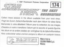 1987 Panini Star Trek: The Next Generation Stickers #174 Old man, called Portal 63, appearing before Ferengi and Riker Back