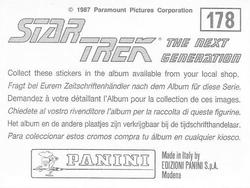 1987 Panini Star Trek: The Next Generation Stickers #178 Riker and Portal facing three cringing Ferengi Back