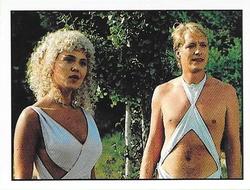 1987 Panini Star Trek: The Next Generation Stickers #184 Liator and Rivan, scantily-clad inhabitants of Haven Front