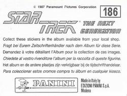 1987 Panini Star Trek: The Next Generation Stickers #186 Yar smiling as Troi is 