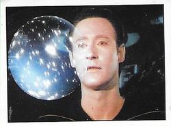 1987 Panini Star Trek: The Next Generation Stickers #193 Data mesmerized by glowing orb probe from mystery ship Front