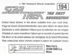 1987 Panini Star Trek: The Next Generation Stickers #194 Two Haven boys, with girl Wesley met, on surface Back