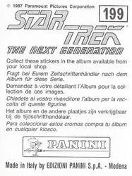 1987 Panini Star Trek: The Next Generation Stickers #199 Riker struggling with Mediator (left half) Back