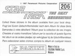1987 Panini Star Trek: The Next Generation Stickers #206 Riker, Worf and Yar back on planet with Liator and Rivan Back