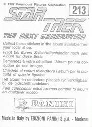 1987 Panini Star Trek: The Next Generation Stickers #213 Head-shot of Q Back