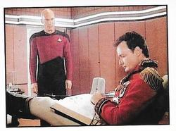 1987 Panini Star Trek: The Next Generation Stickers #219 Picard talking to Q, in the Captain's Ready Room Front