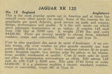 1956 Parkhurst Sports Cars (V339-14) #12 Jaguar XK 120 Back