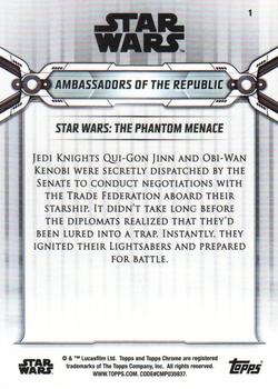 2019 Topps Chrome Star Wars Legacy #1 Ambassadors of the Republic Back