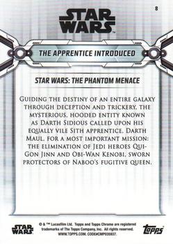 2019 Topps Chrome Star Wars Legacy #8 The Apprentice Introduced Back