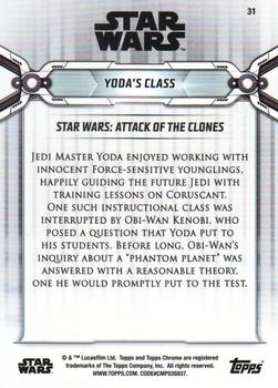 2019 Topps Chrome Star Wars Legacy #31 Yoda's Class Back