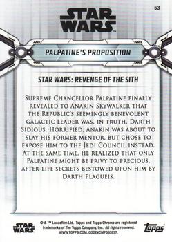 2019 Topps Chrome Star Wars Legacy #63 Palpatine's Proposition Back