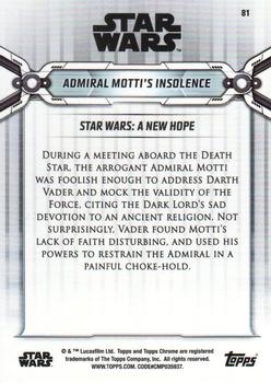 2019 Topps Chrome Star Wars Legacy #81 Admiral Motti's Insolence Back