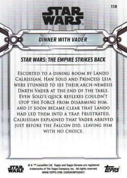 2019 Topps Chrome Star Wars Legacy #118 Dinner With Vader Back