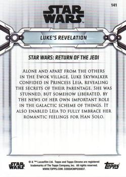 2019 Topps Chrome Star Wars Legacy #141 Luke's Revelation Back