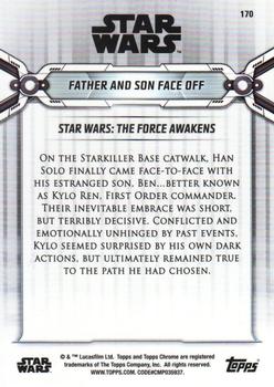 2019 Topps Chrome Star Wars Legacy #170 Father and Son Face off Back