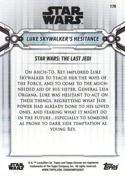 2019 Topps Chrome Star Wars Legacy #178 Luke Skywalker's Hesitance Back