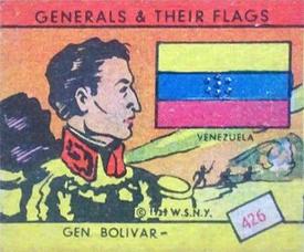 1939 W.S. Corp Generals & Their Flags (R58) #426 Simon Bolivar Front