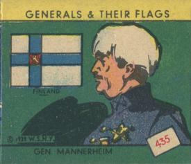1939 W.S. Corp Generals & Their Flags (R58) #435 Carl Mannerheim Front