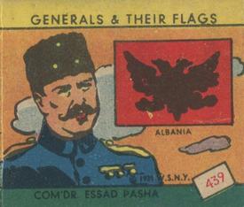 1939 W.S. Corp Generals & Their Flags (R58) #439 Essad Toptani Front