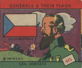 1939 W.S. Corp Generals & Their Flags (R58) #443 Gen. Horvath Front