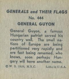 1939 W.S. Corp Generals & Their Flags (R58) #444 Richard Guyon Back
